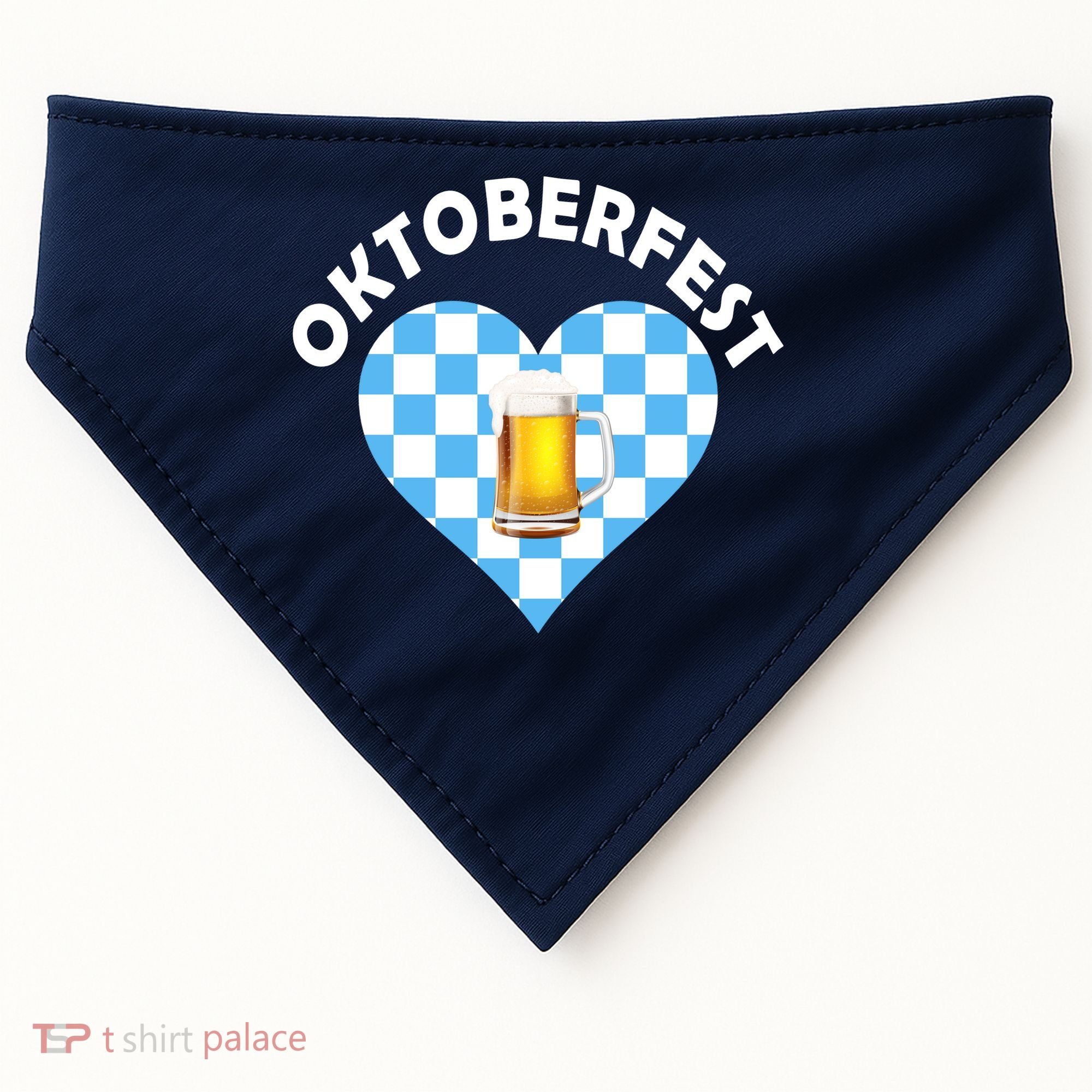 Oktoberfest Beer Heart USA-Made Doggie Bandana