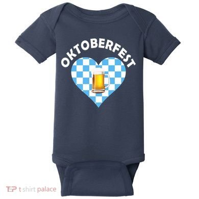 Oktoberfest Beer Heart Baby Bodysuit