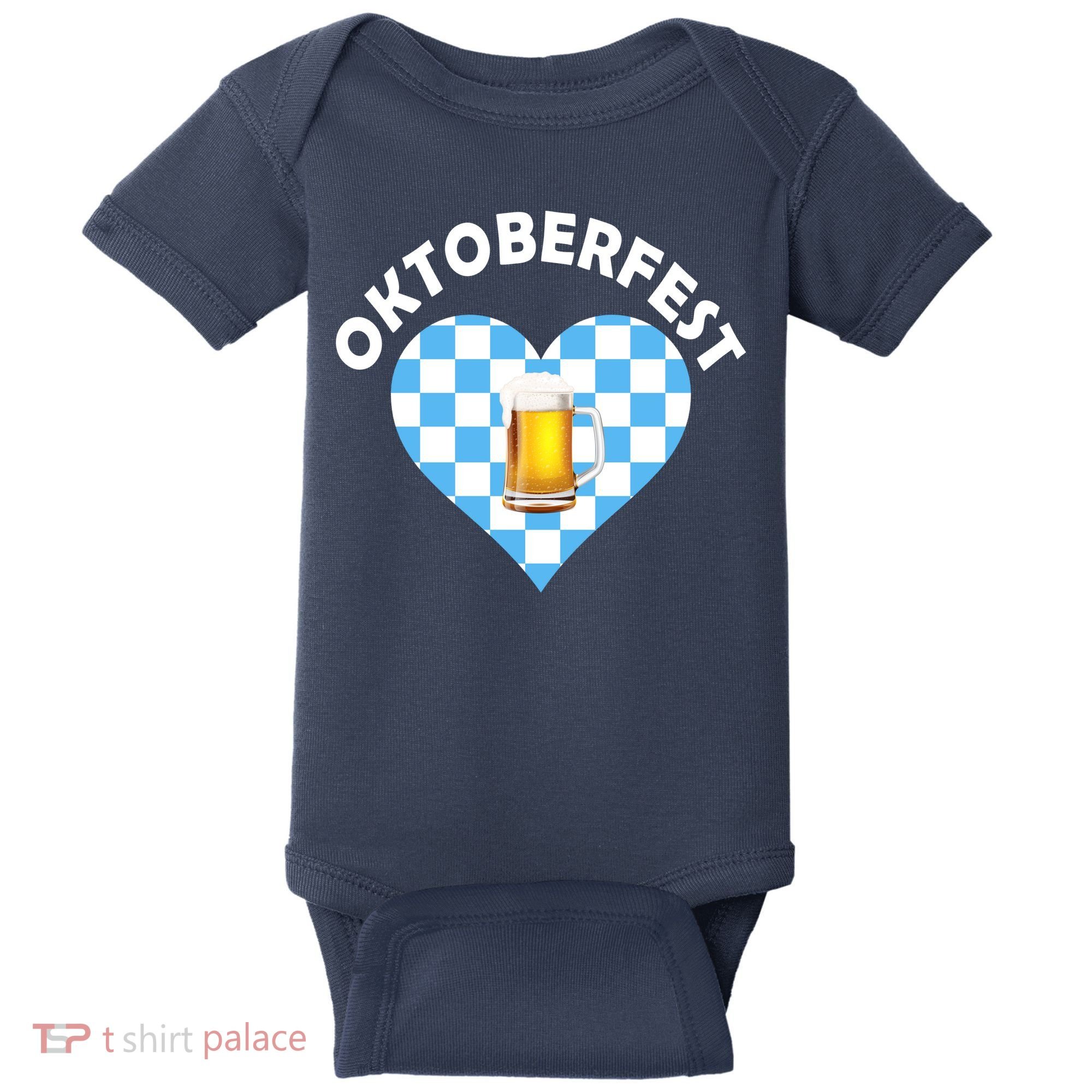 Oktoberfest Beer Heart Baby Bodysuit