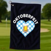 Oktoberfest Beer Heart Golf Towel thumb 1