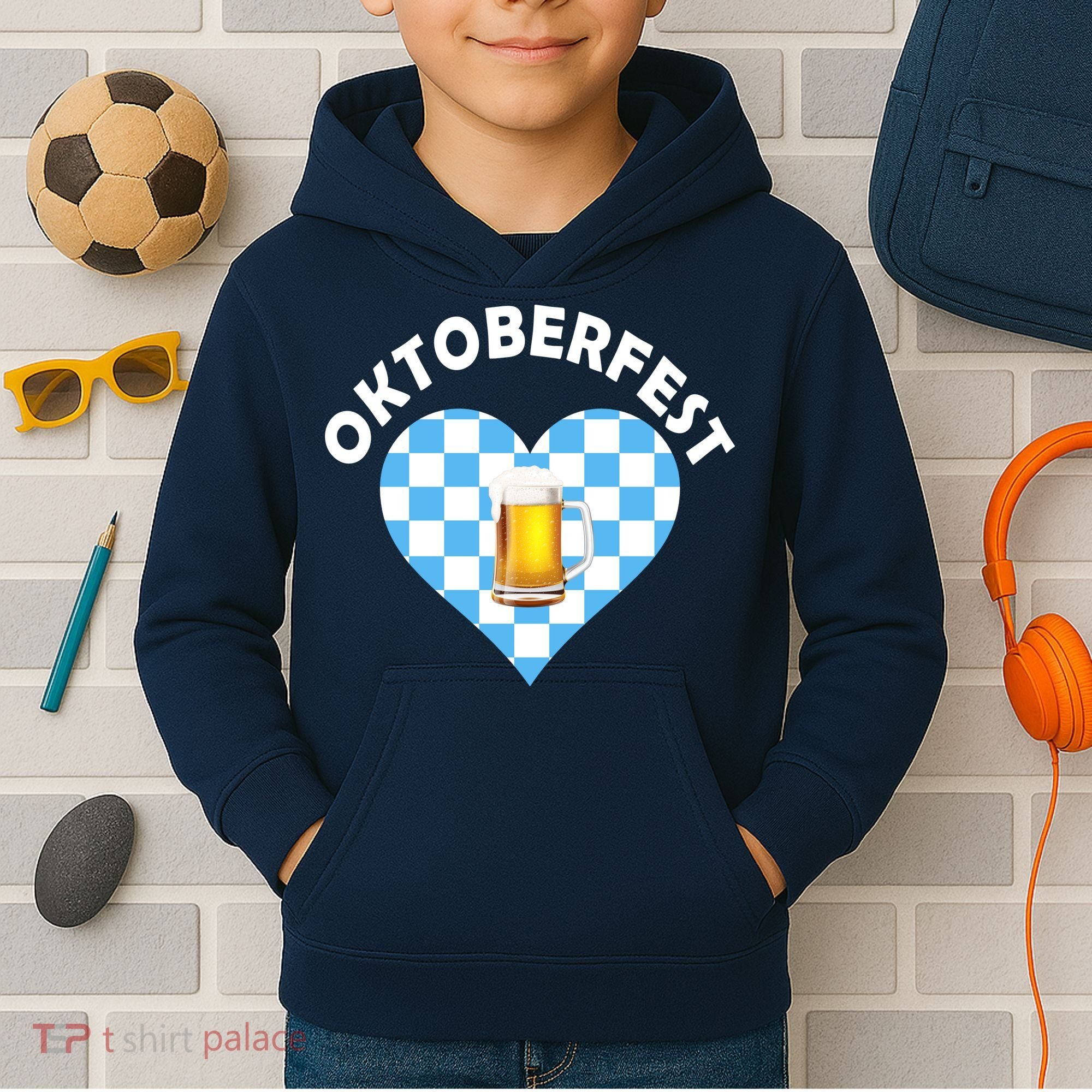 Oktoberfest Beer Heart Kids Hoodie