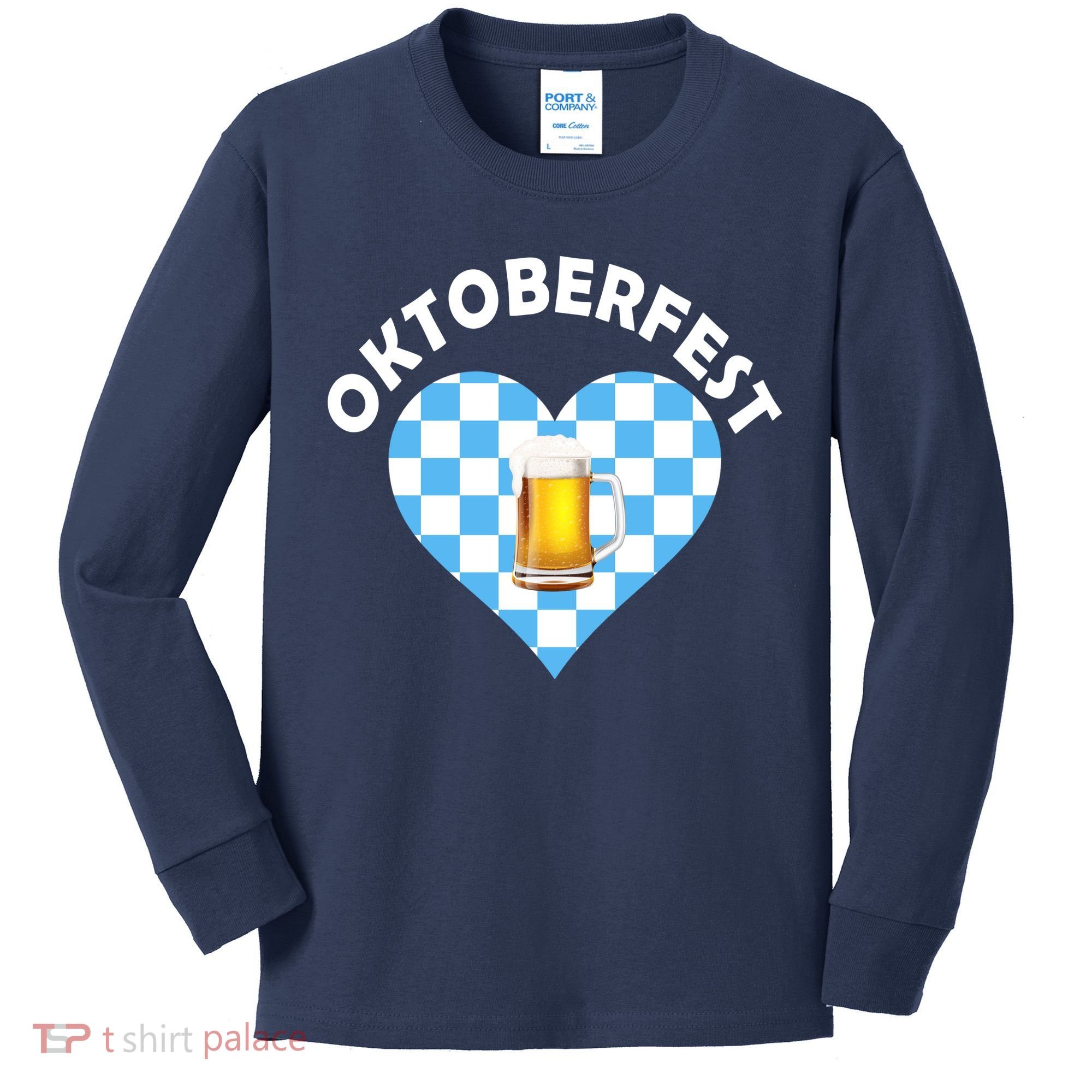 Oktoberfest Beer Heart Kids Long Sleeve Shirt