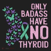 Only Badass Have No Thyroid Cancer Awareness Survivor Gift Women's Sweatshirt thumb 2