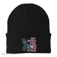 Only Badass Have No Thyroid Cancer Awareness Survivor Gift Beanie thumb 0