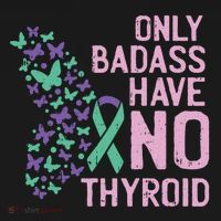 Only Badass Have No Thyroid Cancer Awareness Survivor Gift Women's Hoodie thumb 2
