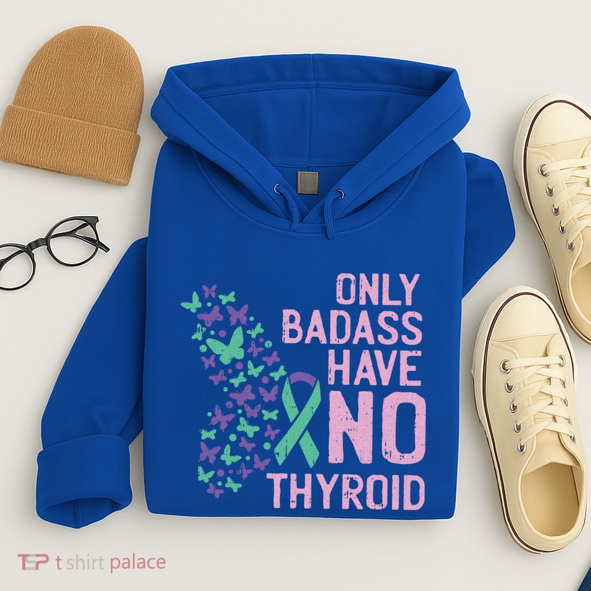 Only Badass Have No Thyroid Cancer Awareness Survivor Gift Hoodie