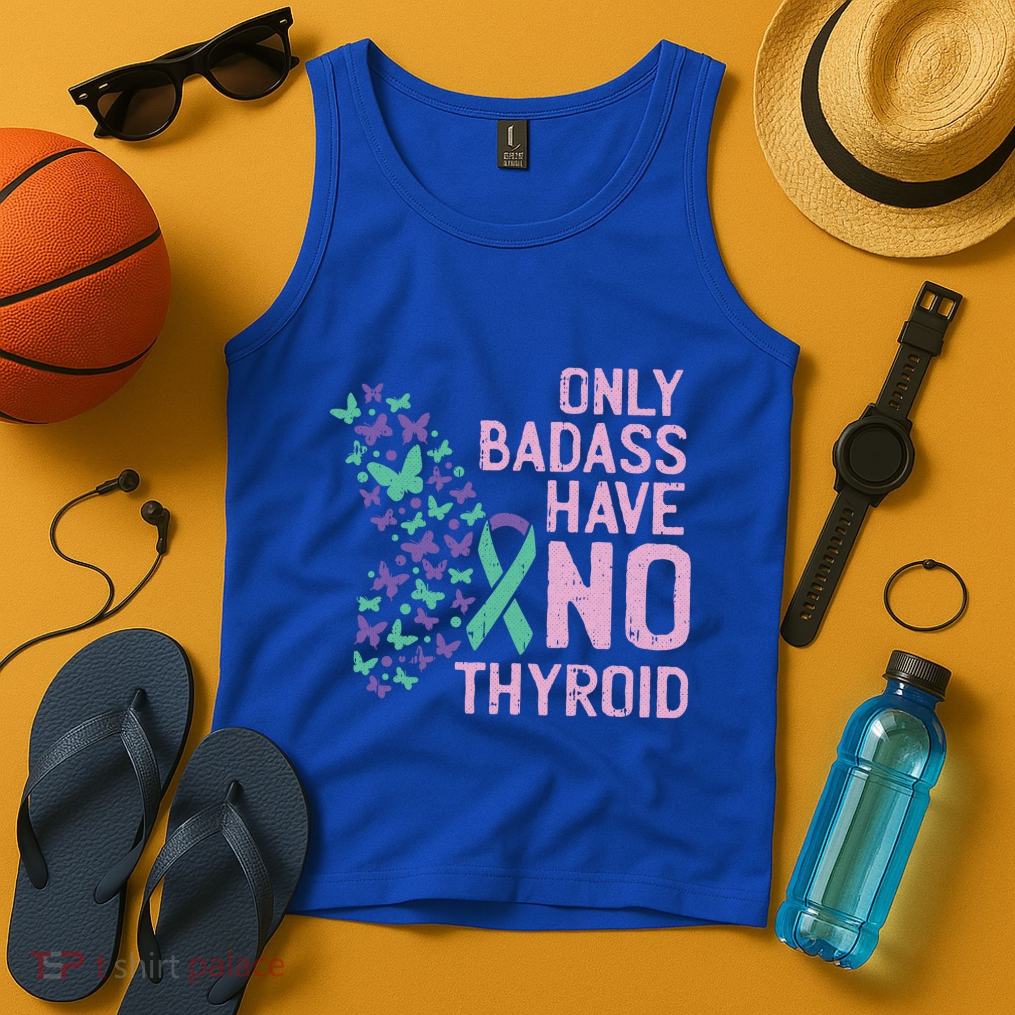 Only Badass Have No Thyroid Cancer Awareness Survivor Gift Tank Top