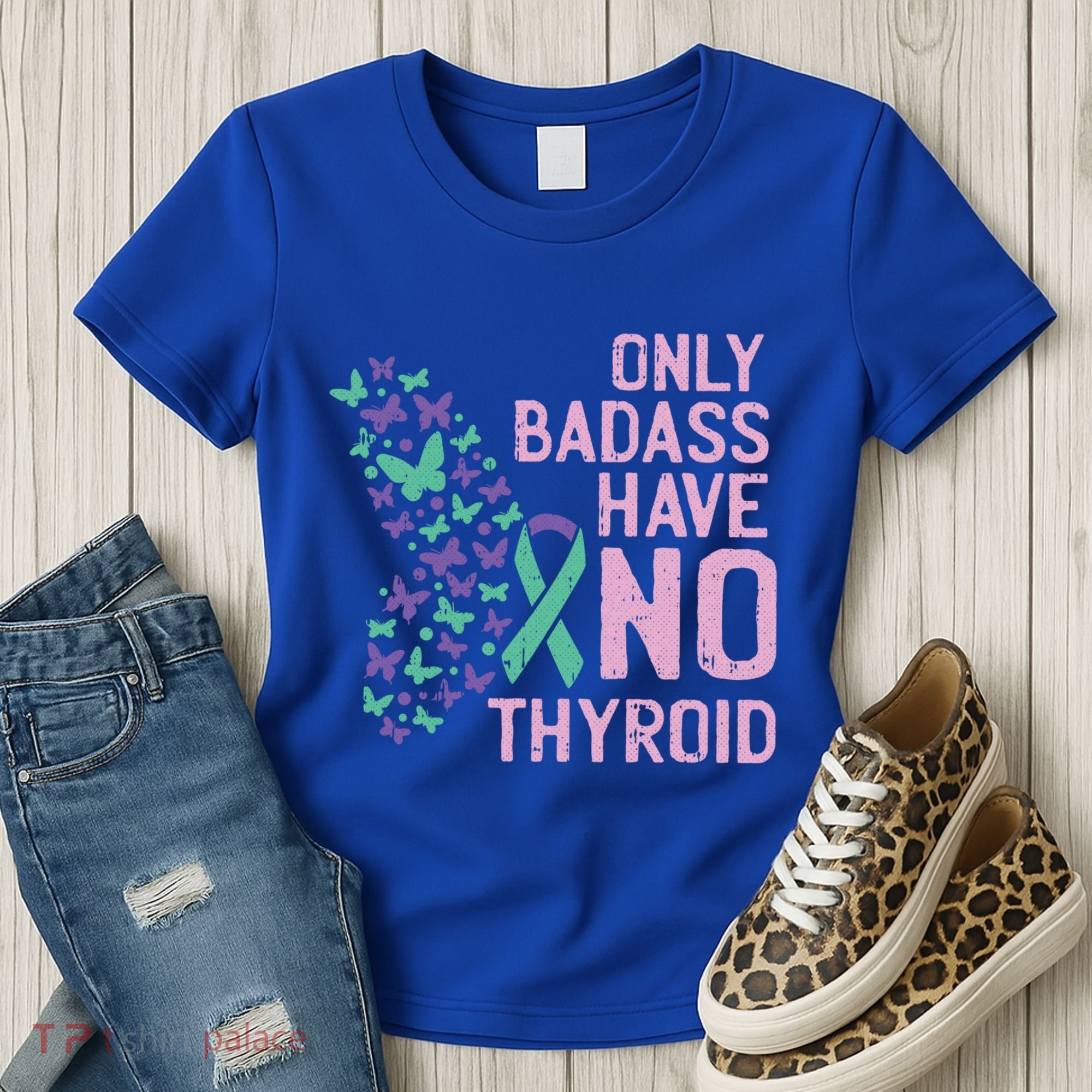 Only Badass Have No Thyroid Cancer Awareness Survivor Gift Women's T-Shirt