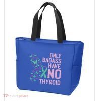 Only Badass Have No Thyroid Cancer Awareness Survivor Gift Tote Bag thumb 3