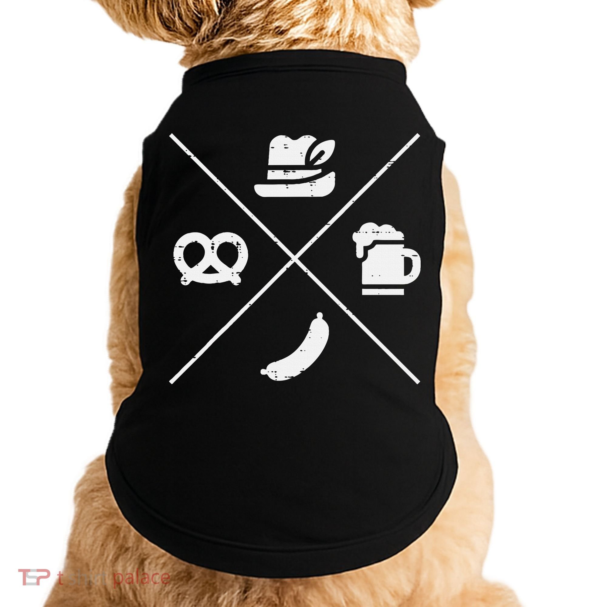 Oktoberfest Bavarian Hat Pretzel Bratwurst Doggie Tank
