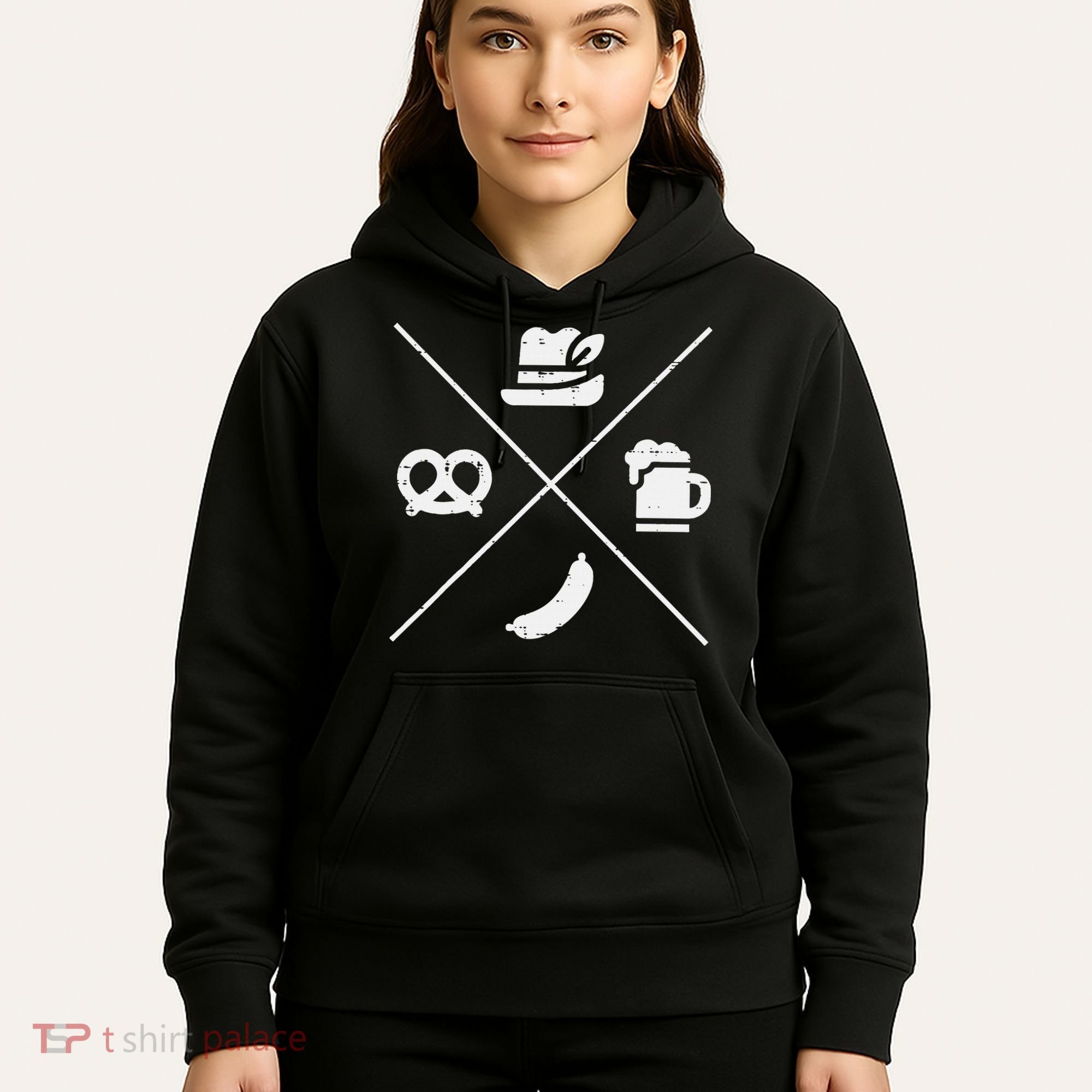 Oktoberfest Bavarian Hat Pretzel Bratwurst Hoodie