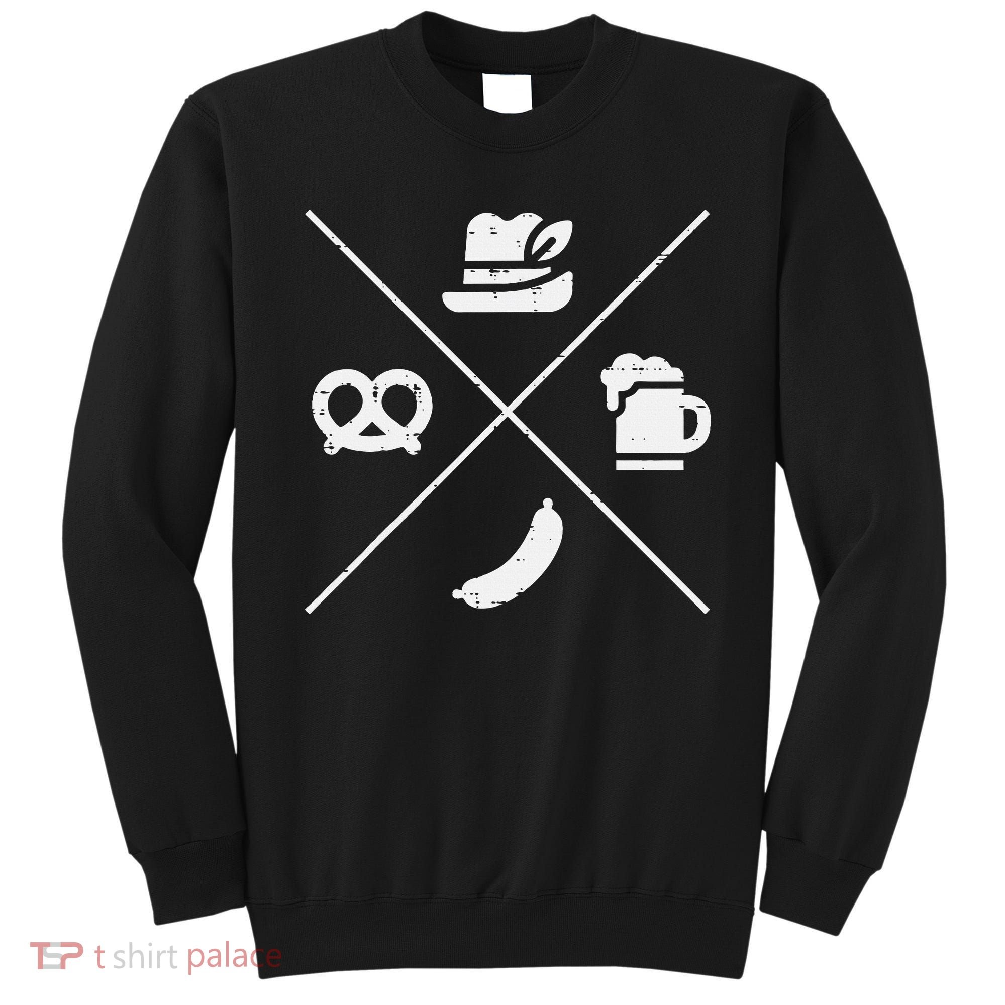 Oktoberfest Bavarian Hat Pretzel Bratwurst Sweatshirt