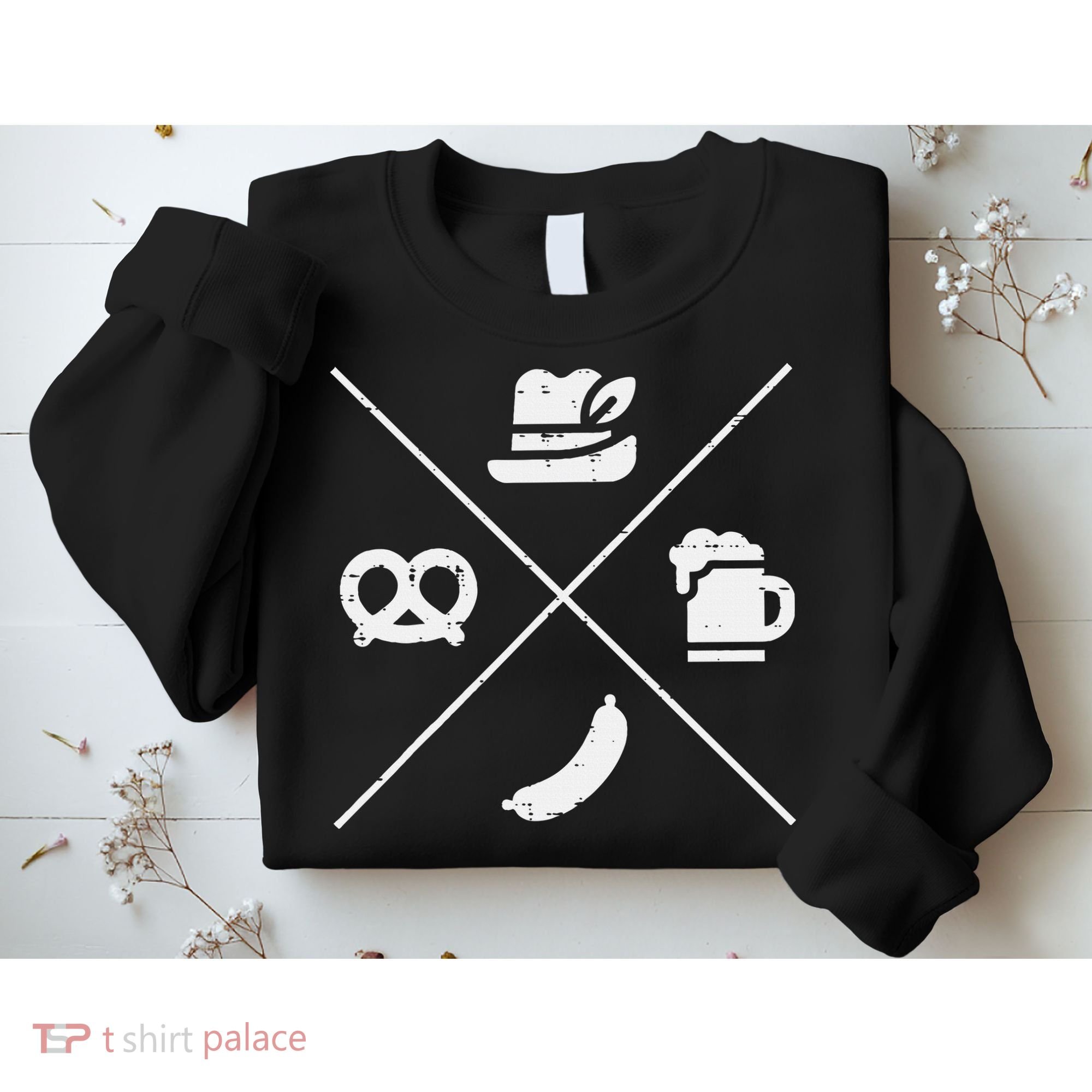 Oktoberfest Bavarian Hat Pretzel Bratwurst Sweatshirt