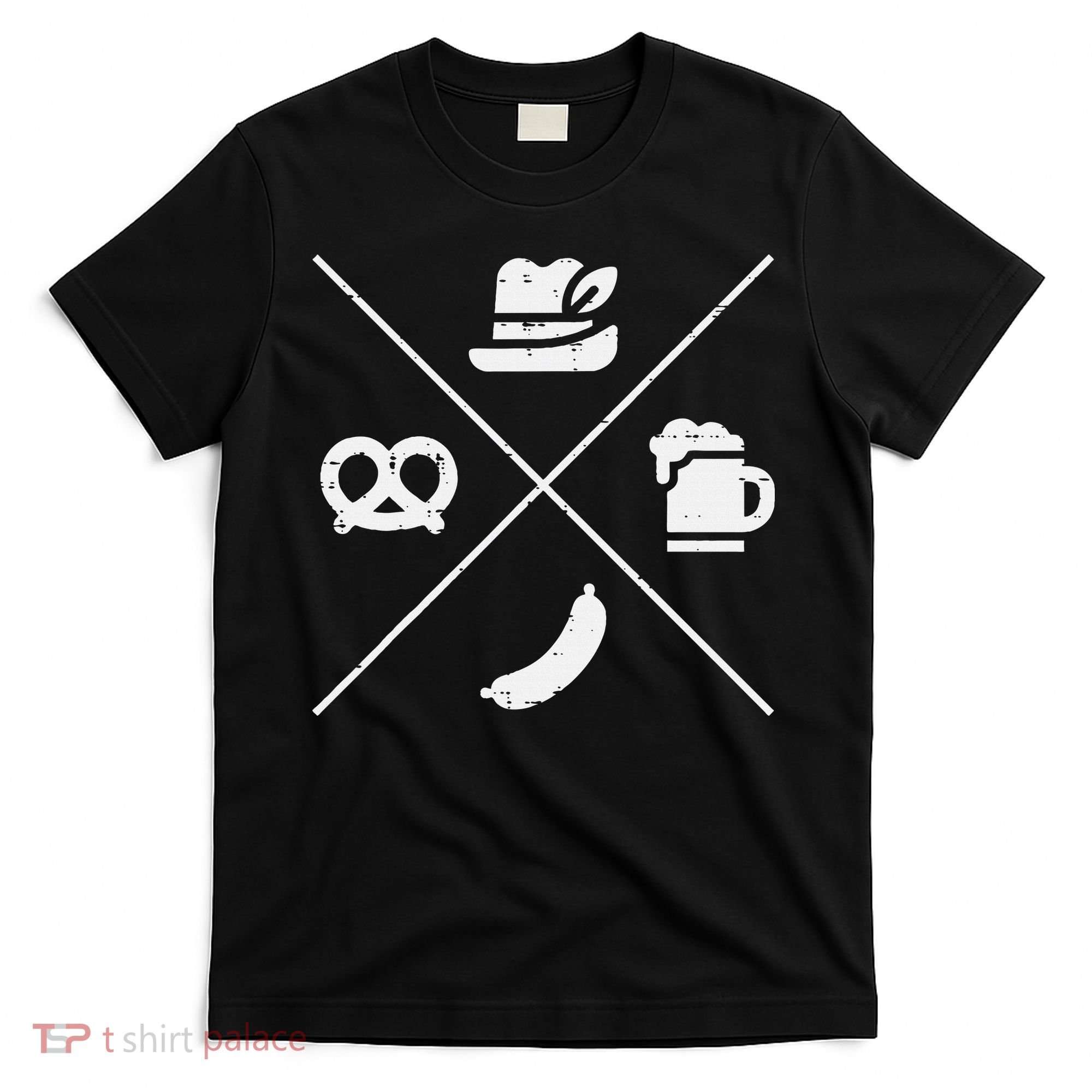 Oktoberfest Bavarian Hat Pretzel Bratwurst T-Shirt