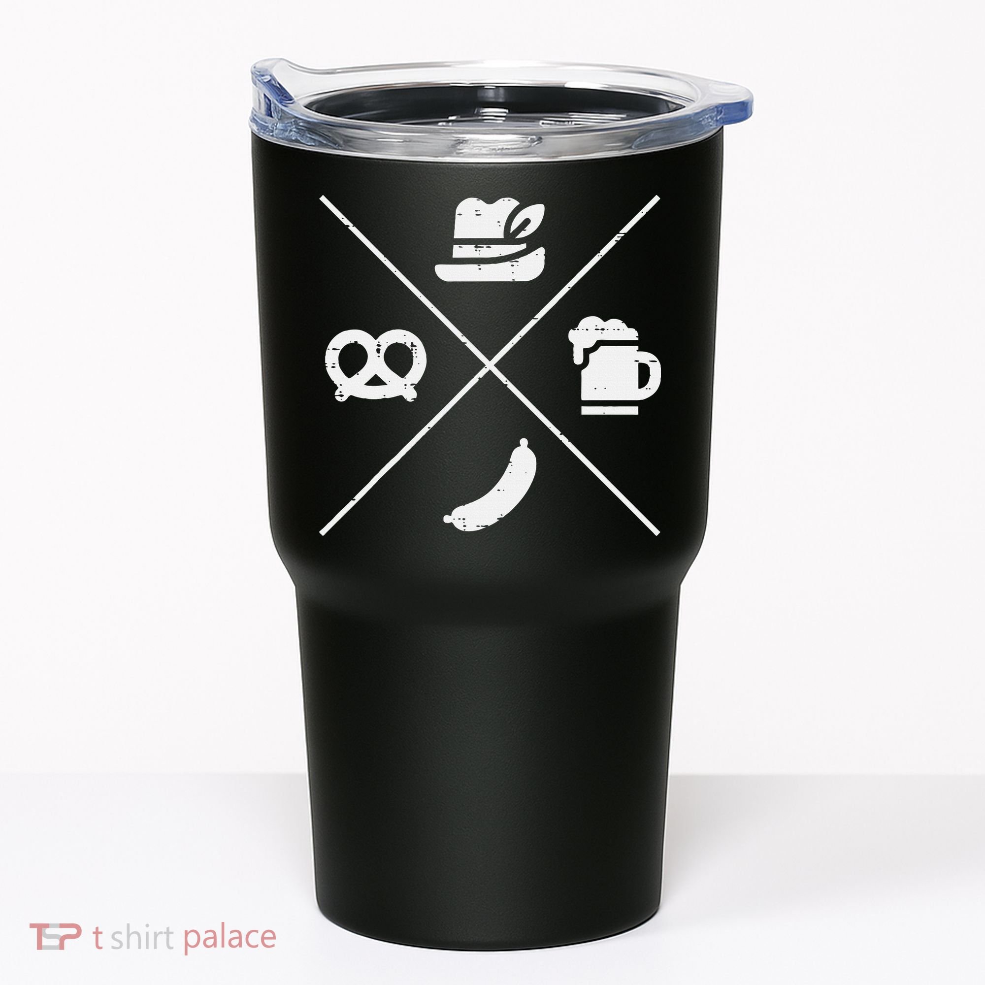 Oktoberfest Bavarian Hat Pretzel Bratwurst Tumbler