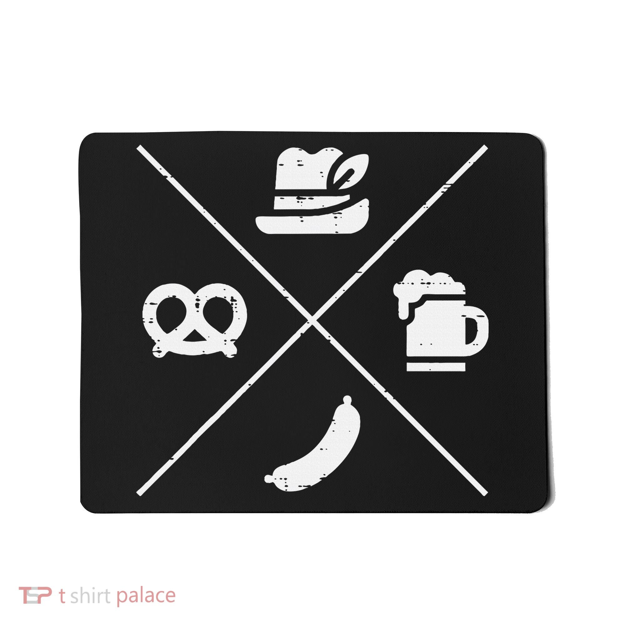 Oktoberfest Bavarian Hat Pretzel Bratwurst Mousepad