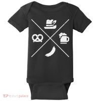 Oktoberfest Bavarian Hat Pretzel Bratwurst Baby Bodysuit thumb 0
