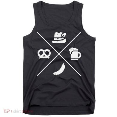 Oktoberfest Bavarian Hat Pretzel Bratwurst Tank Top