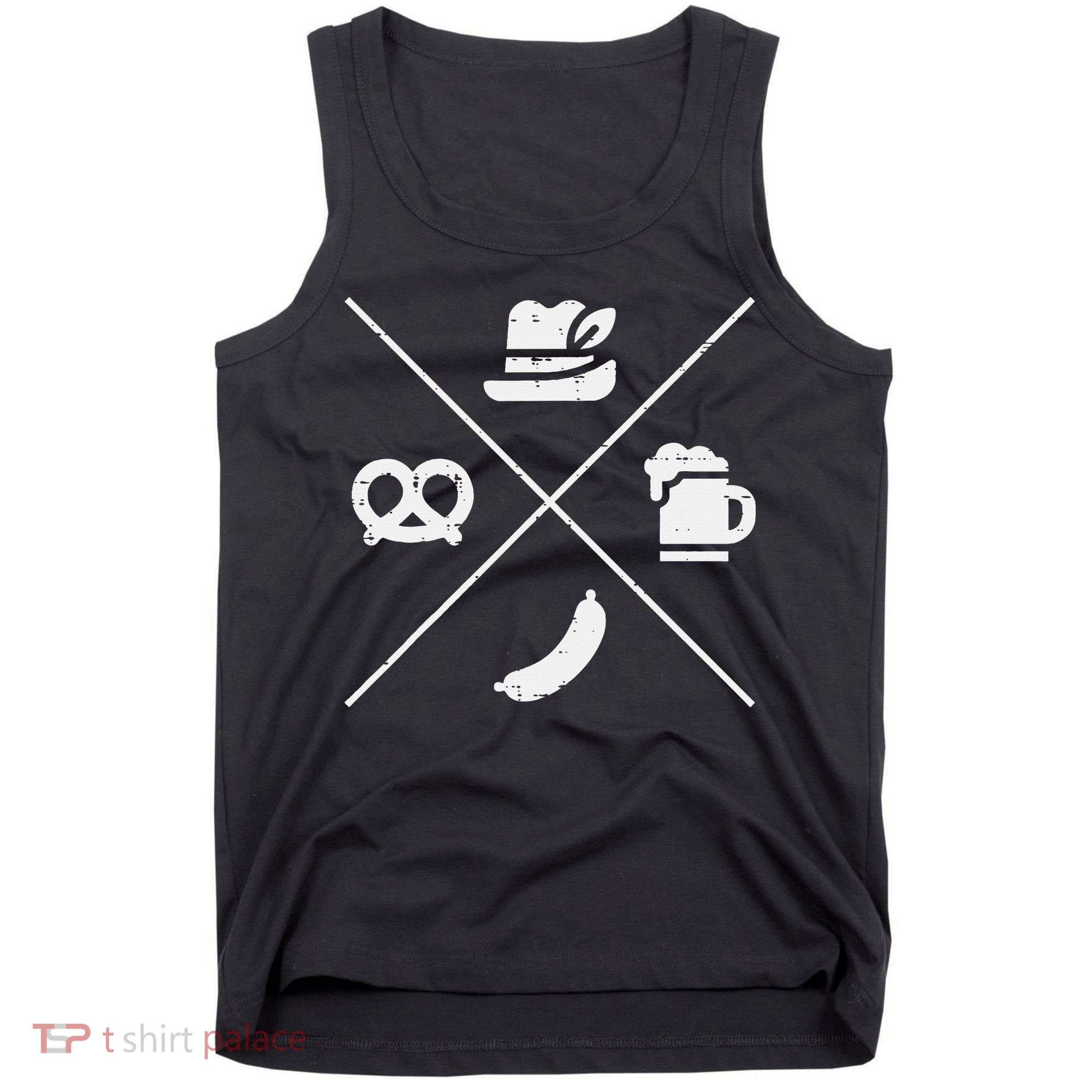 Oktoberfest Bavarian Hat Pretzel Bratwurst Tank Top