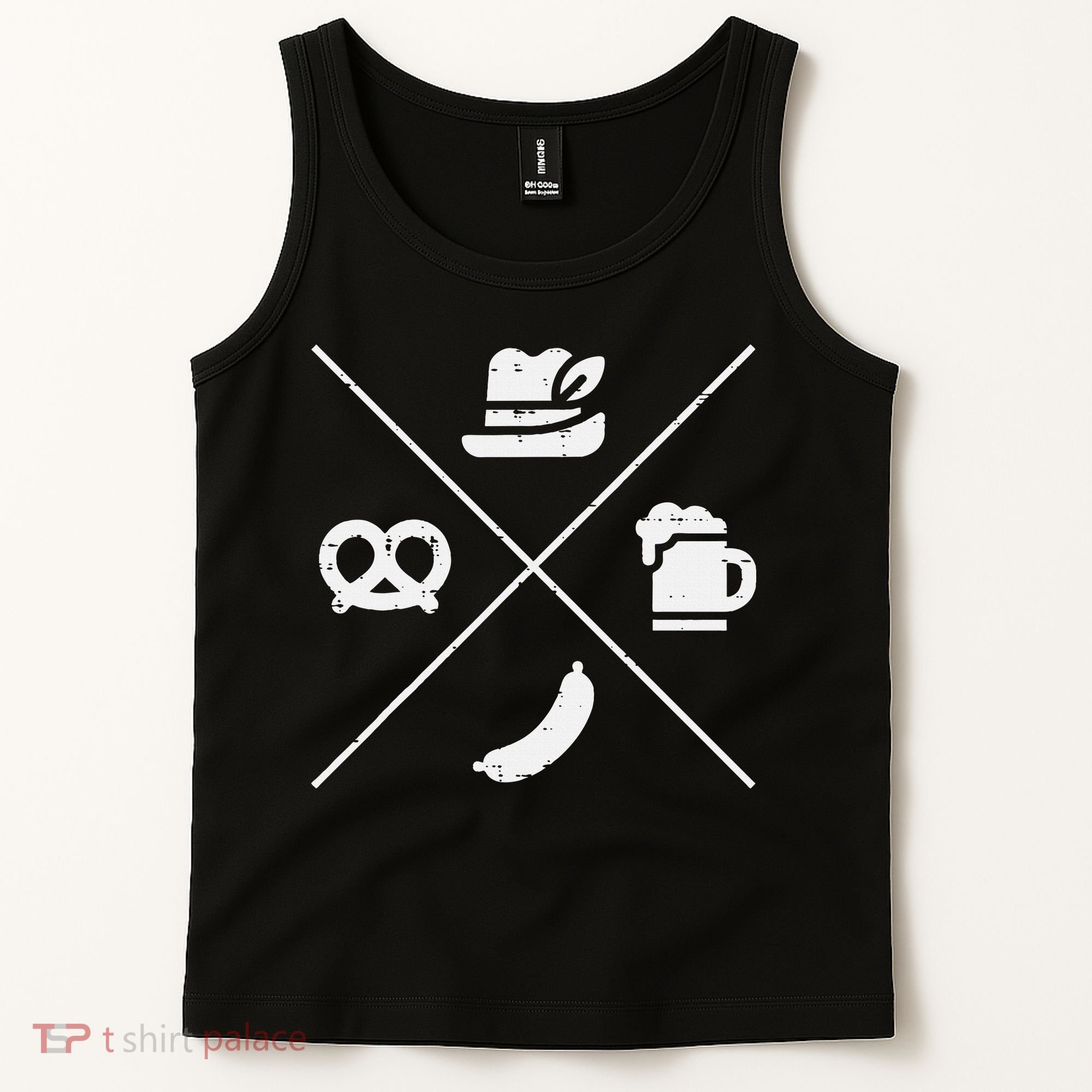 Oktoberfest Bavarian Hat Pretzel Bratwurst Tank Top