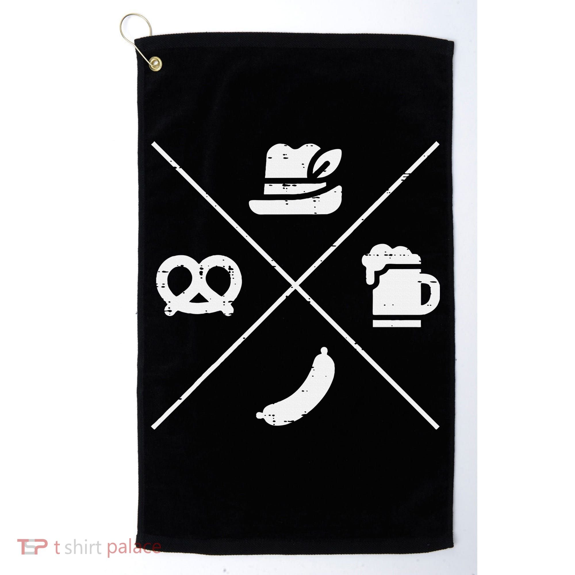 Oktoberfest Bavarian Hat Pretzel Bratwurst Golf Towel