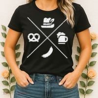 Oktoberfest Bavarian Hat Pretzel Bratwurst Women's T-Shirt thumb 2