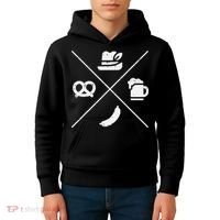 Oktoberfest Bavarian Hat Pretzel Bratwurst Kids Hoodie thumb 4