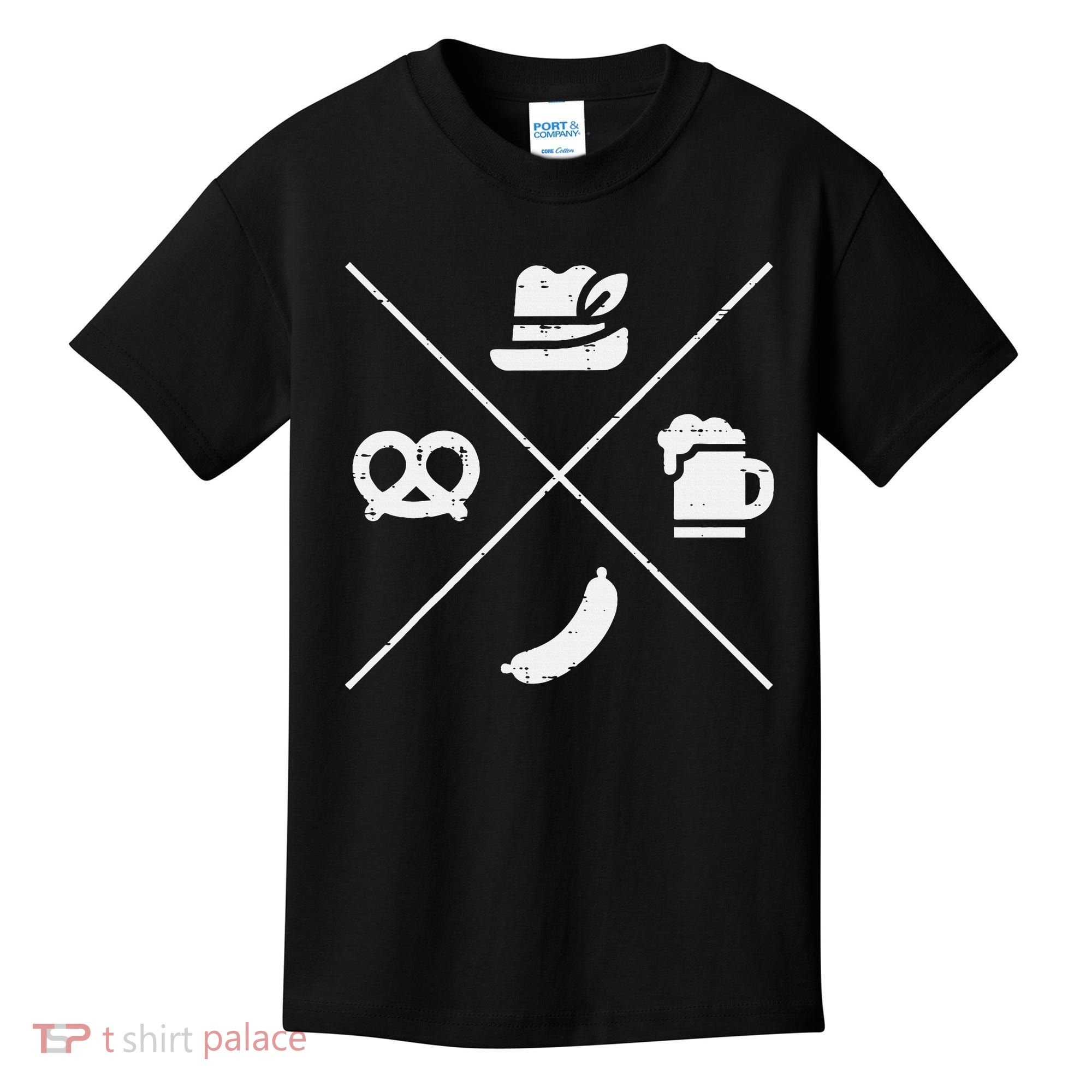 Oktoberfest Bavarian Hat Pretzel Bratwurst Kids T-Shirt