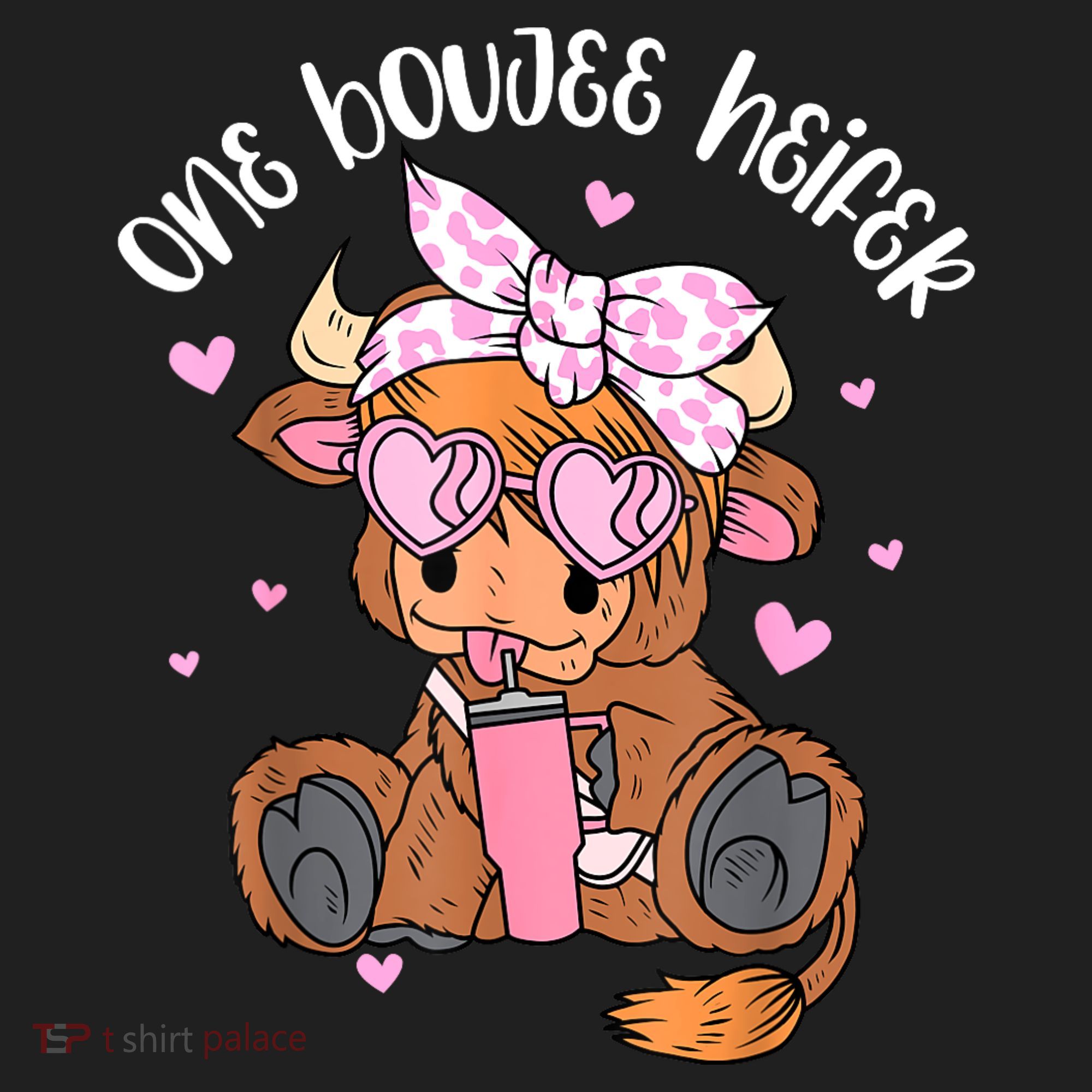 One Boujee Heifer Highland Cow Tumbler Happy ValentineS Day Beanie