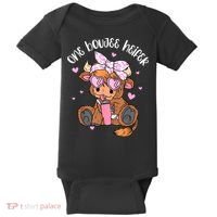 One Boujee Heifer Highland Cow Tumbler Happy ValentineS Day Baby Bodysuit thumb 0