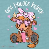 One Boujee Heifer Highland Cow Tumbler Happy ValentineS Day Sueded Cloud Jersey T-Shirt thumb 2