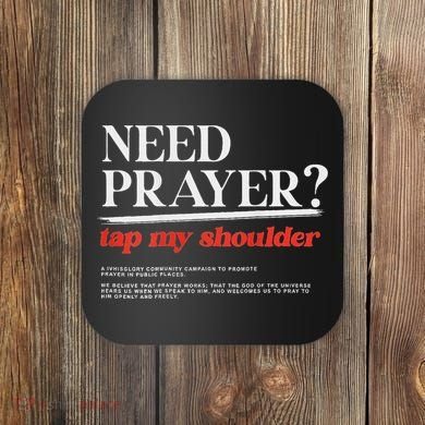 On Back Iv His Glory Need Prayer Tap My Shoulder Coaster