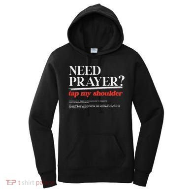 On Back Iv His Glory Need Prayer Tap My Shoulder Women's Hoodie