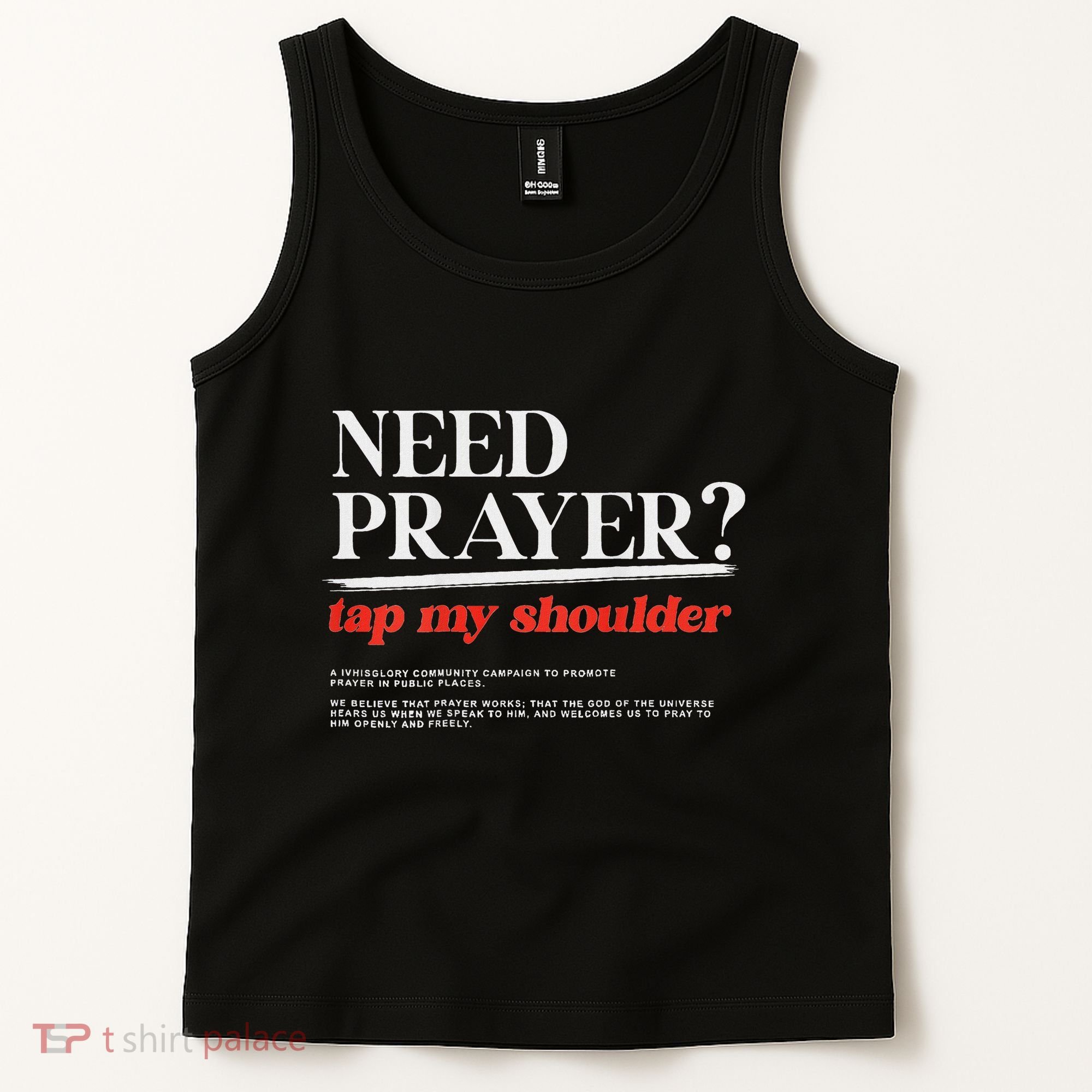 On Back Iv His Glory Need Prayer Tap My Shoulder Tank Top