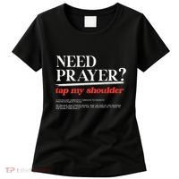 On Back Iv His Glory Need Prayer Tap My Shoulder Women's T-Shirt thumb 0