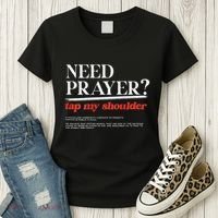 On Back Iv His Glory Need Prayer Tap My Shoulder Women's T-Shirt thumb 3