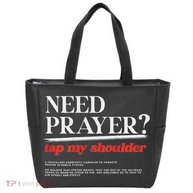 On Back Iv His Glory Need Prayer Tap My Shoulder Tote Bag