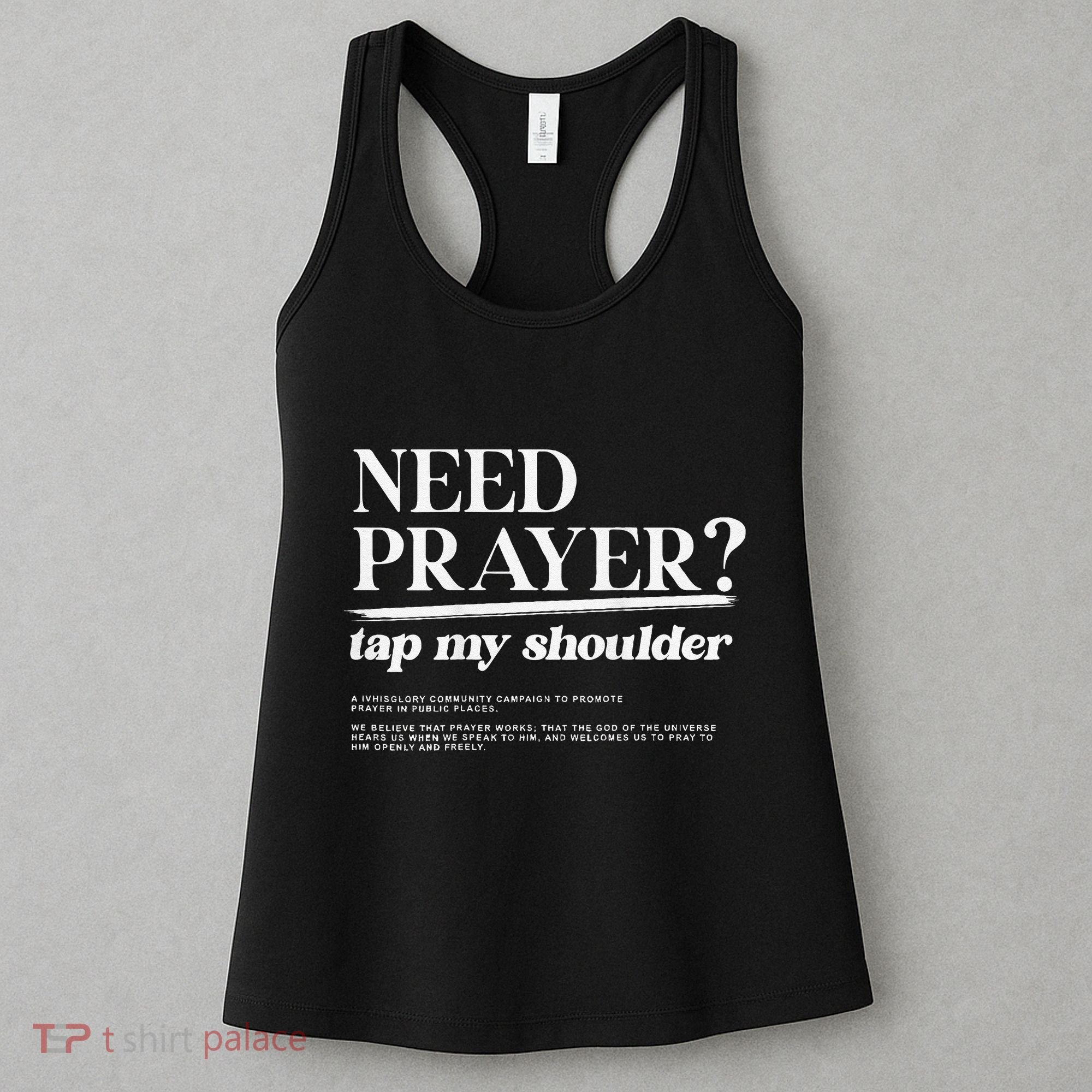 On Back Iv His Glory Need Prayer Tap My Shoulder Women's Tank Top