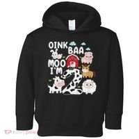 Oink Baa Moo I'm 2 Farm Animals 2nd Birthday For Kids Toddler Hoodie thumb 0