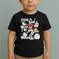 Oink Baa Moo I'm 2 Farm Animals 2nd Birthday For Kids Toddler T-Shirt thumb 2