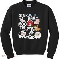 Oink Baa Moo I'm 2 Farm Animals 2nd Birthday For Kids Kids Sweatshirt thumb 0