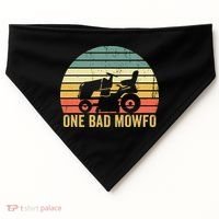 One Bad Mowfo Funny Lawn Care Grass Mowing Gardener Dad USA-Made Doggie Bandana thumb 0
