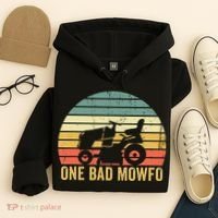 One Bad Mowfo Funny Lawn Care Grass Mowing Gardener Dad Hoodie thumb 4