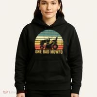 One Bad Mowfo Funny Lawn Care Grass Mowing Gardener Dad Hoodie thumb 5
