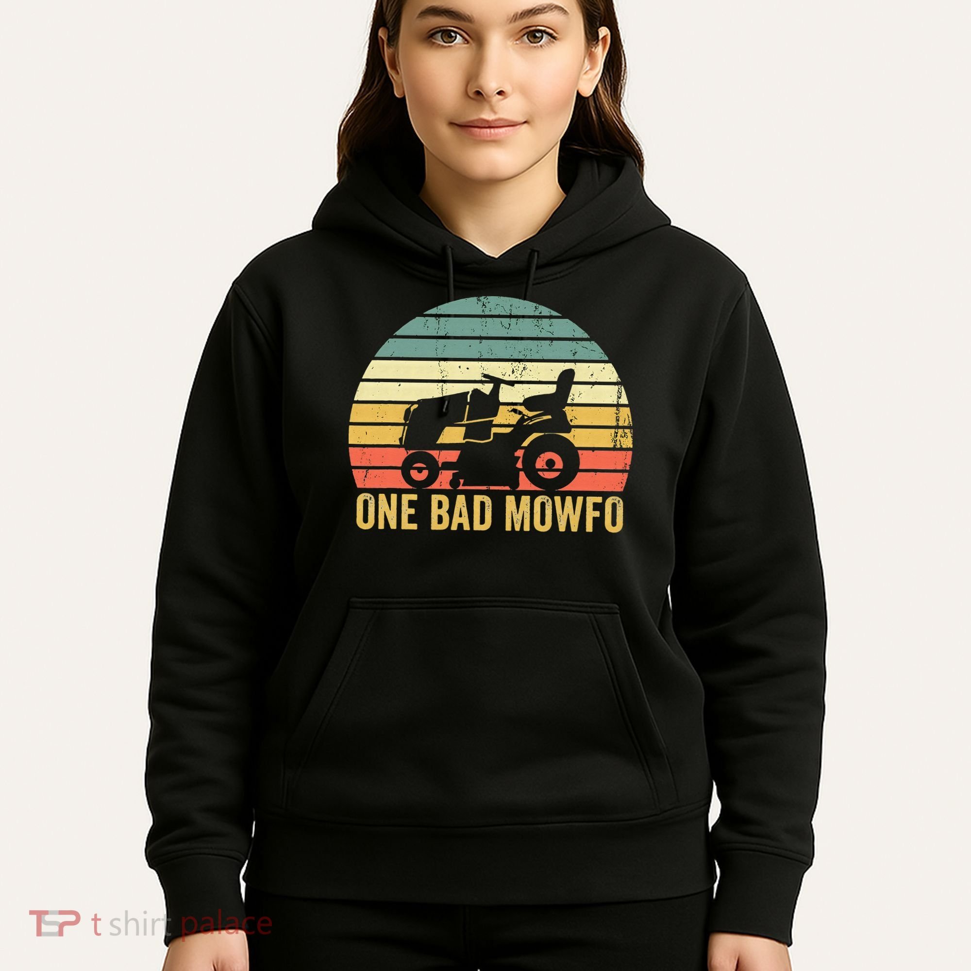 One Bad Mowfo Funny Lawn Care Grass Mowing Gardener Dad Hoodie