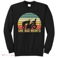 One Bad Mowfo Funny Lawn Care Grass Mowing Gardener Dad Sweatshirt thumb 0