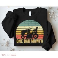 One Bad Mowfo Funny Lawn Care Grass Mowing Gardener Dad Sweatshirt thumb 2