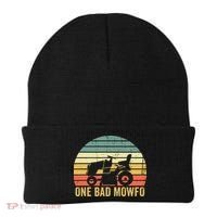 One Bad Mowfo Funny Lawn Care Grass Mowing Gardener Dad Beanie thumb 0