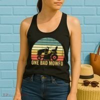 One Bad Mowfo Funny Lawn Care Grass Mowing Gardener Dad Women's Tank Top thumb 2