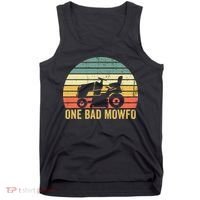 One Bad Mowfo Funny Lawn Care Grass Mowing Gardener Dad Tank Top thumb 0